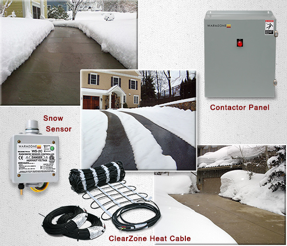 ClearZone electric radiant snow melting system components.